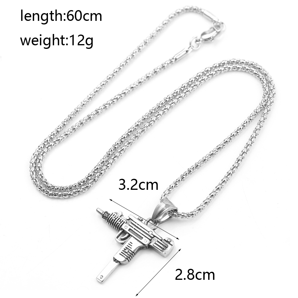 Punk Uzi Pistol Machine Gun Ne - Men Accessories Jewelry review and price