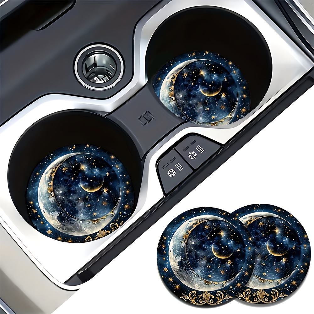 2pcs Starry Night Moon Car Cup - Men Accessories Elegant review and price