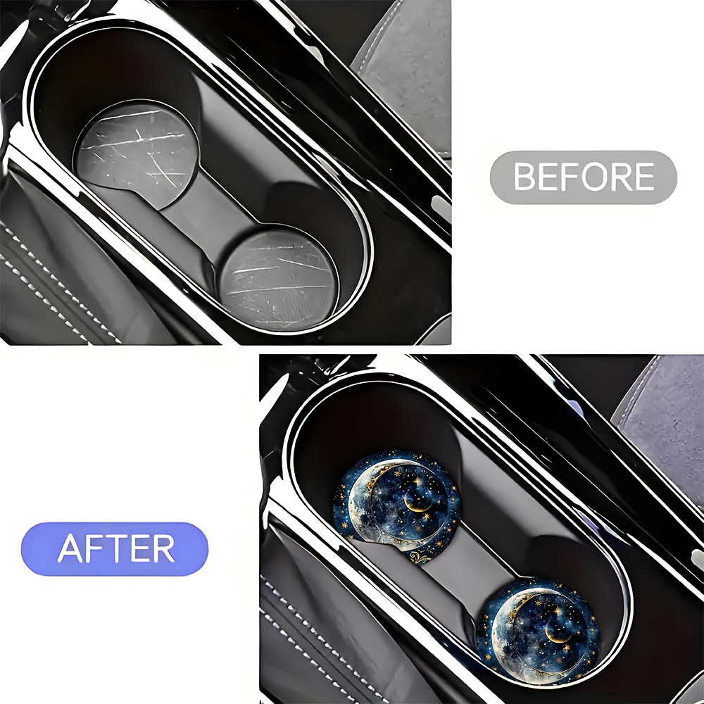 2pcs Starry Night Moon Car Cup - Men Accessories Elegant review and price