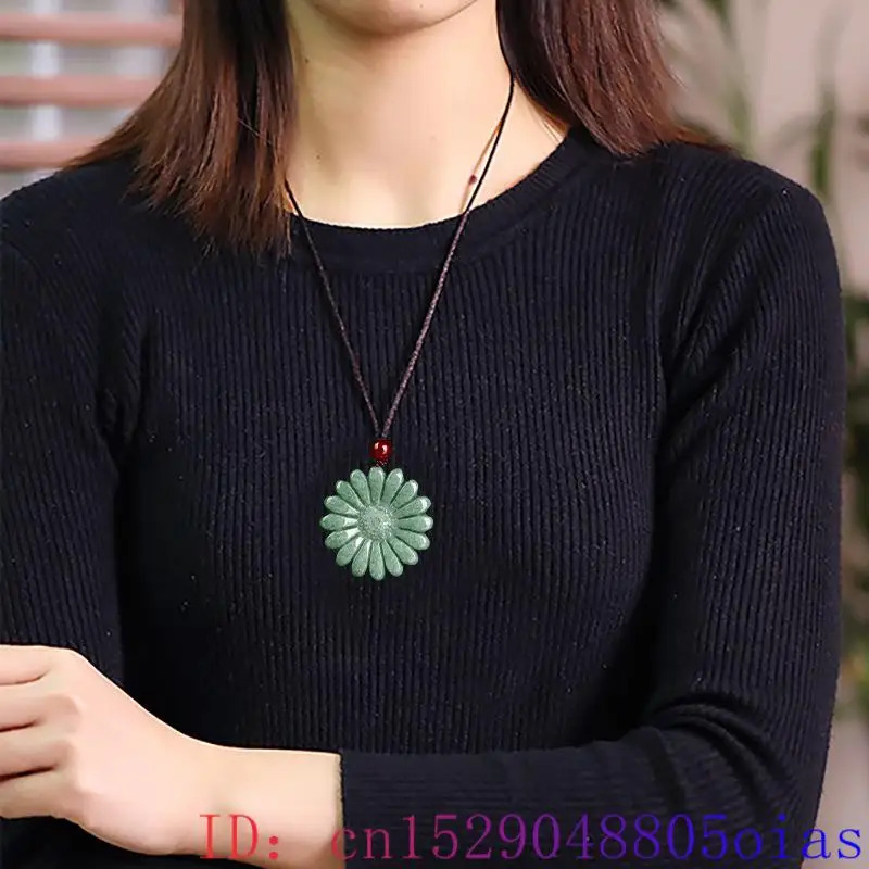 Green Jadeite Sunflower Pendan - Men Accessories Jewelry review and price