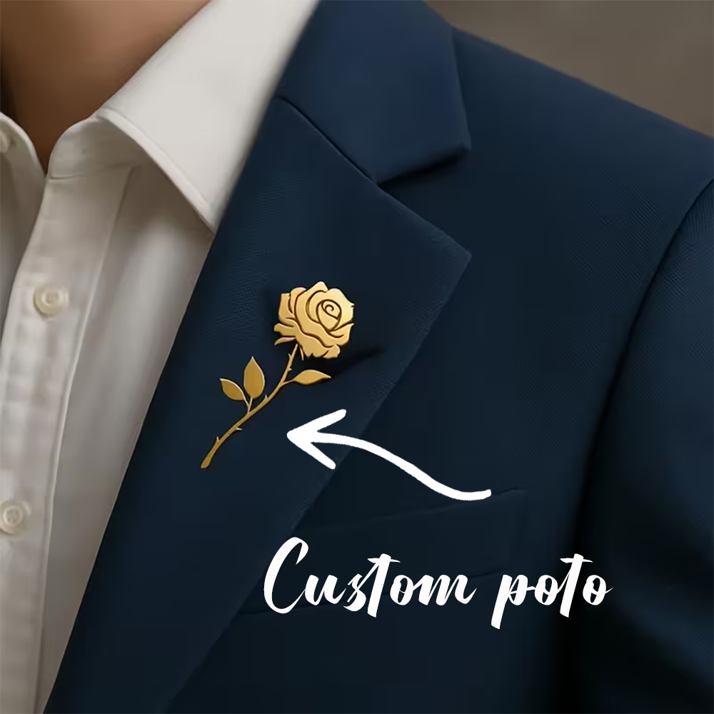 Custom Rose Flower Brooch for  - Men Accessories Photos review and price
