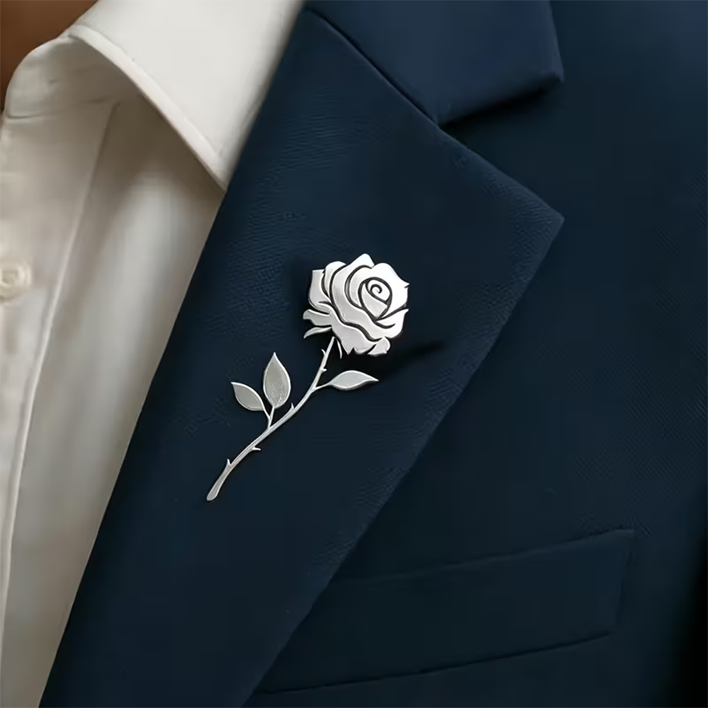 Custom Rose Flower Brooch for  - Men Accessories Photos review and price