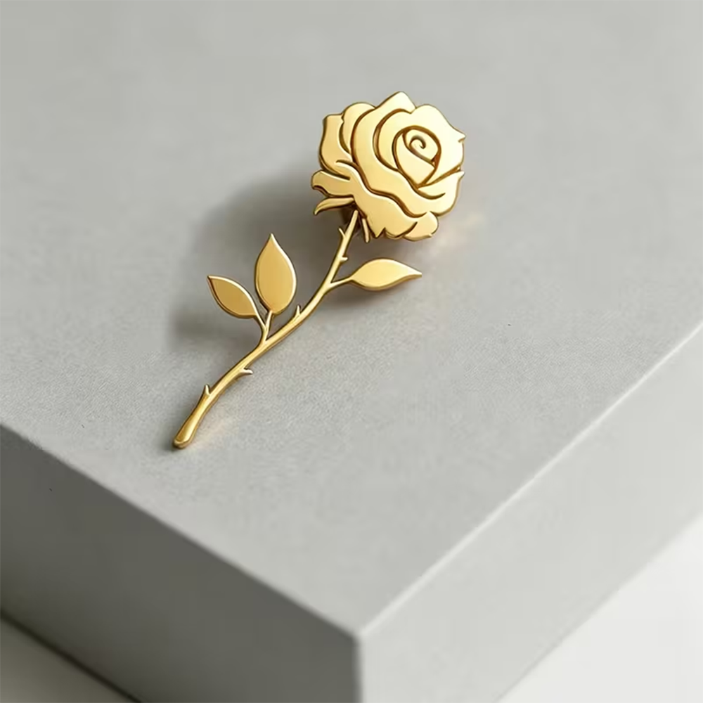 Custom Rose Flower Brooch for  - Men Accessories Photos review and price