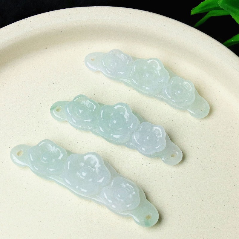 1pc Natural Jadeite Emerald Fl - Men Accessories Jewelry review and price