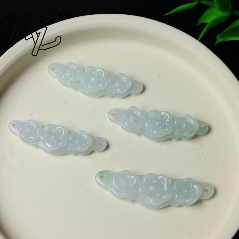 1pc Natural Jadeite Emerald Fl - Men Accessories Jewelry review and price