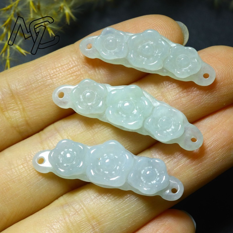 1pc Natural Jadeite Emerald Fl - Men Accessories Jewelry review and price