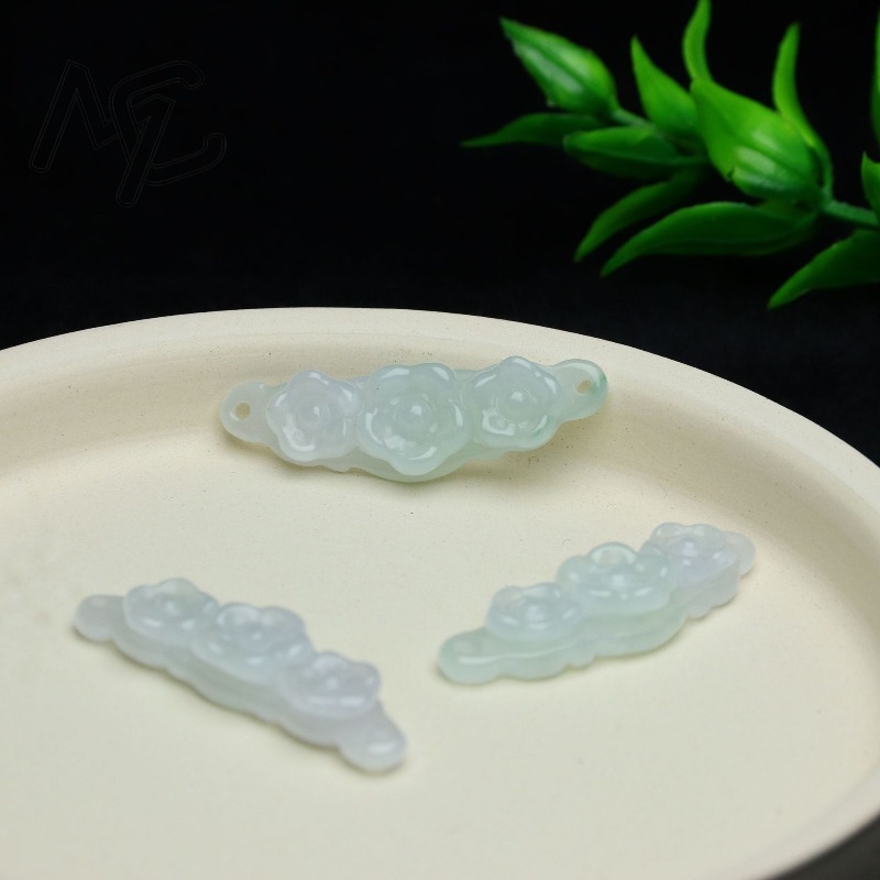 1pc Natural Jadeite Emerald Fl - Men Accessories Jewelry review and price