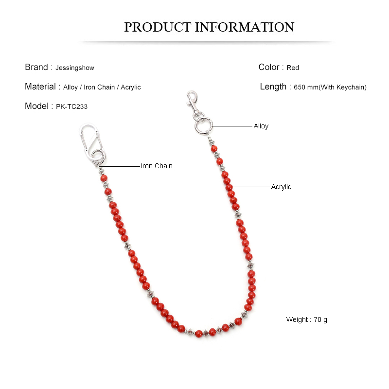 Hip Hop Punk Jean Chain Red Be - Men Accessories Pk review and price