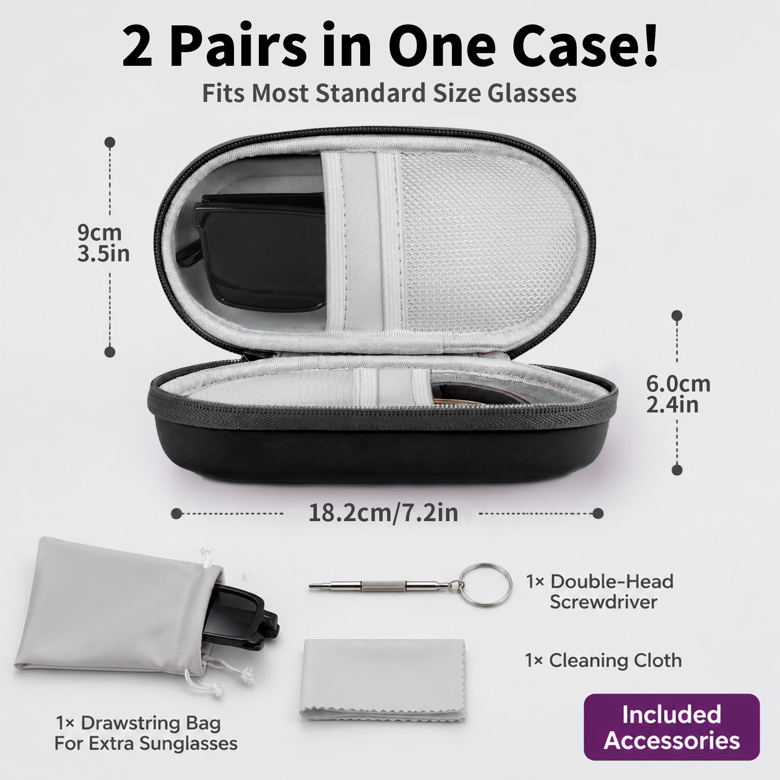 Hard Shell Double Glasses Case - Men'S Accessories Rack review and price
