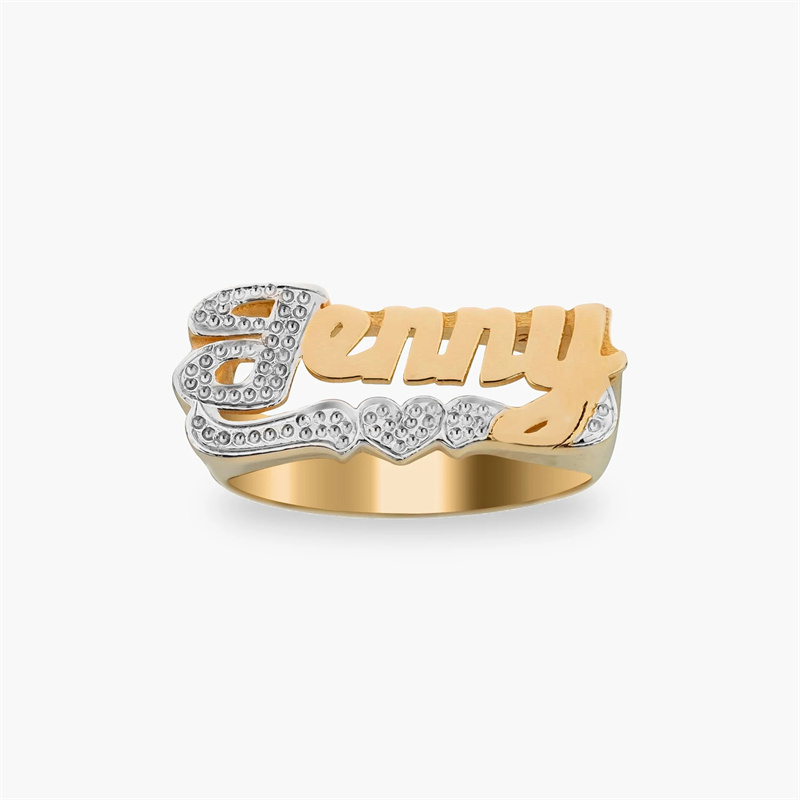 18K Gold Ring With Heart Perso - Men Accessories Name review and price