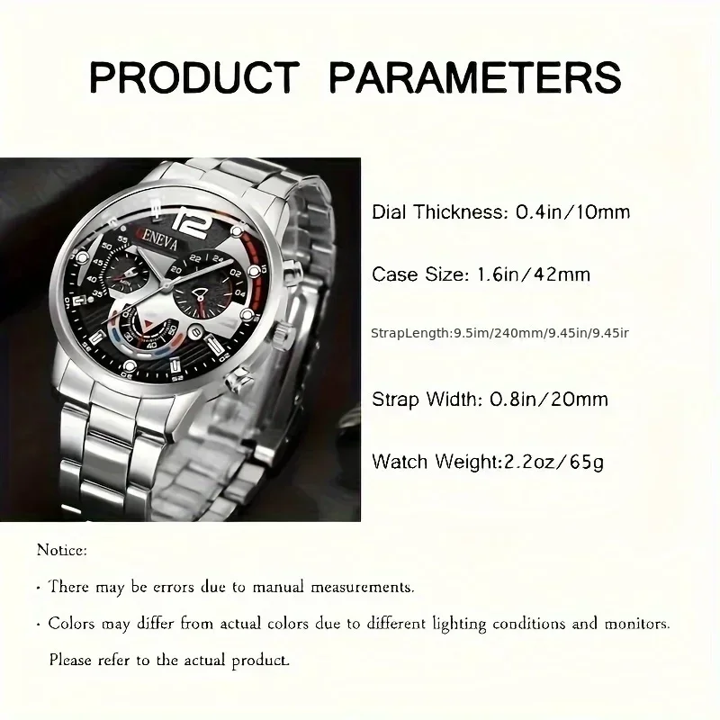 2pcs Stylish Round Face Quartz - Men Accessories Elegant review and price