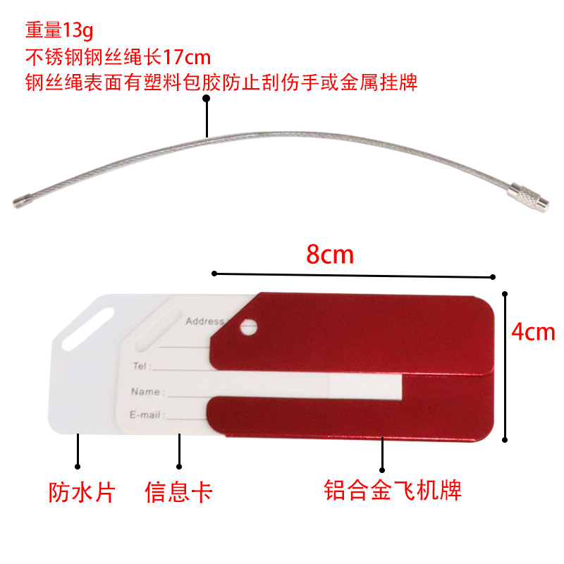 1Pc Aluminum Metal Luggage Tag - Men Accessories Name review and price